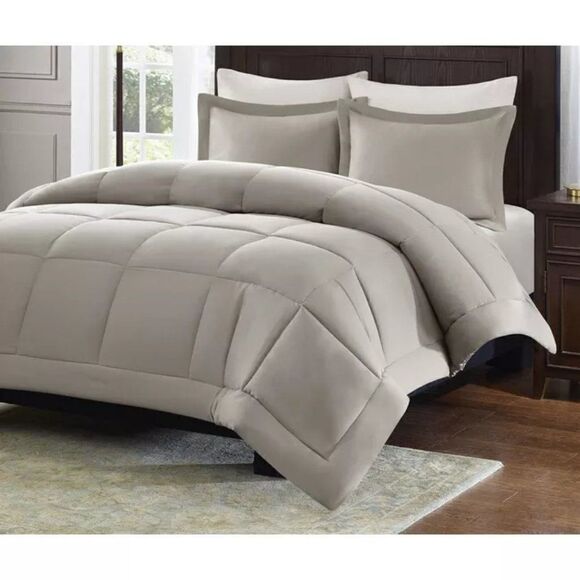 Madison Park Down Alternative Comforter Set, Full/ Queen, Taupe (light brown) - Picture 1 of 8